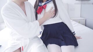 清纯甜美JK萝莉自慰后大肉棒狂插白虎嫩穴内射